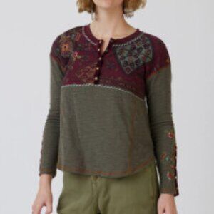 NWT Double D Ranch Carpet Bagger Top L